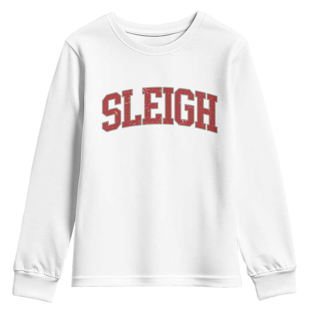 Sleigh Christmas Youth Sweatshirt Funny Women Retro Merry Xmas Family Holiday - Wonder Print Shop