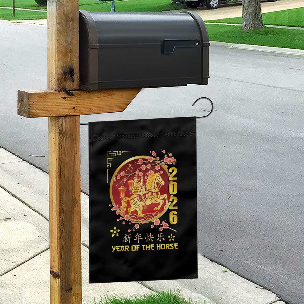2026 Year of the Horse Lunar New Year Garden Flag - Wonder Print Shop