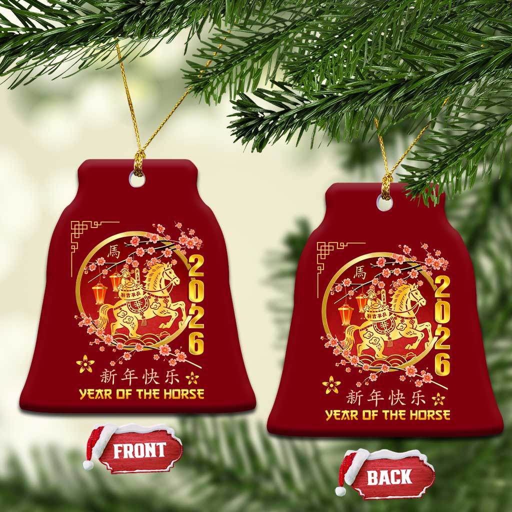2026 Year of the Horse Lunar New Year Ceramic Ornament - Wonder Print Shop