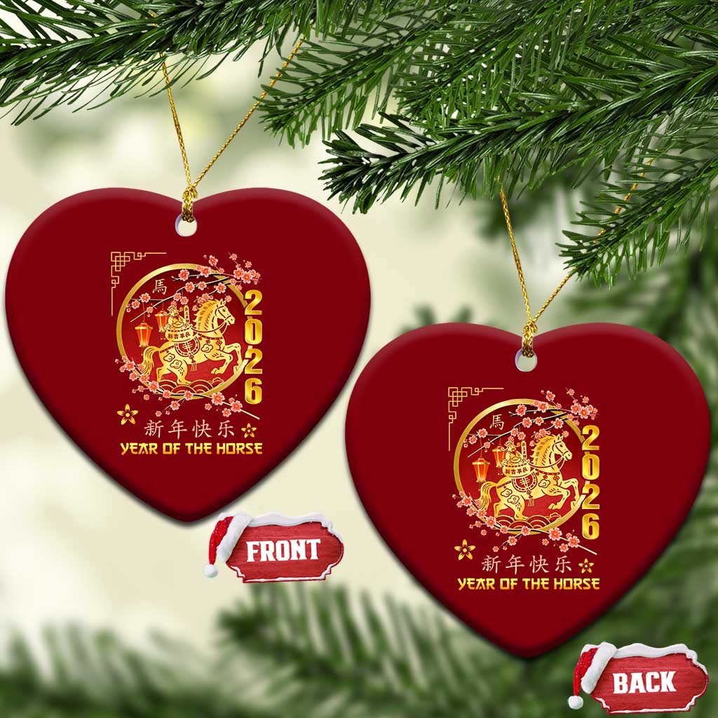 2026 Year of the Horse Lunar New Year Ceramic Ornament - Wonder Print Shop