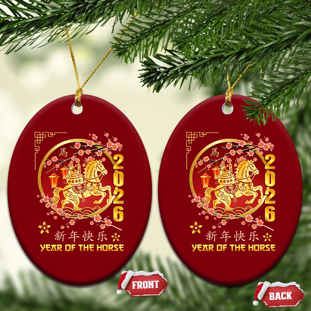 2026 Year of the Horse Lunar New Year Ceramic Ornament - Wonder Print Shop