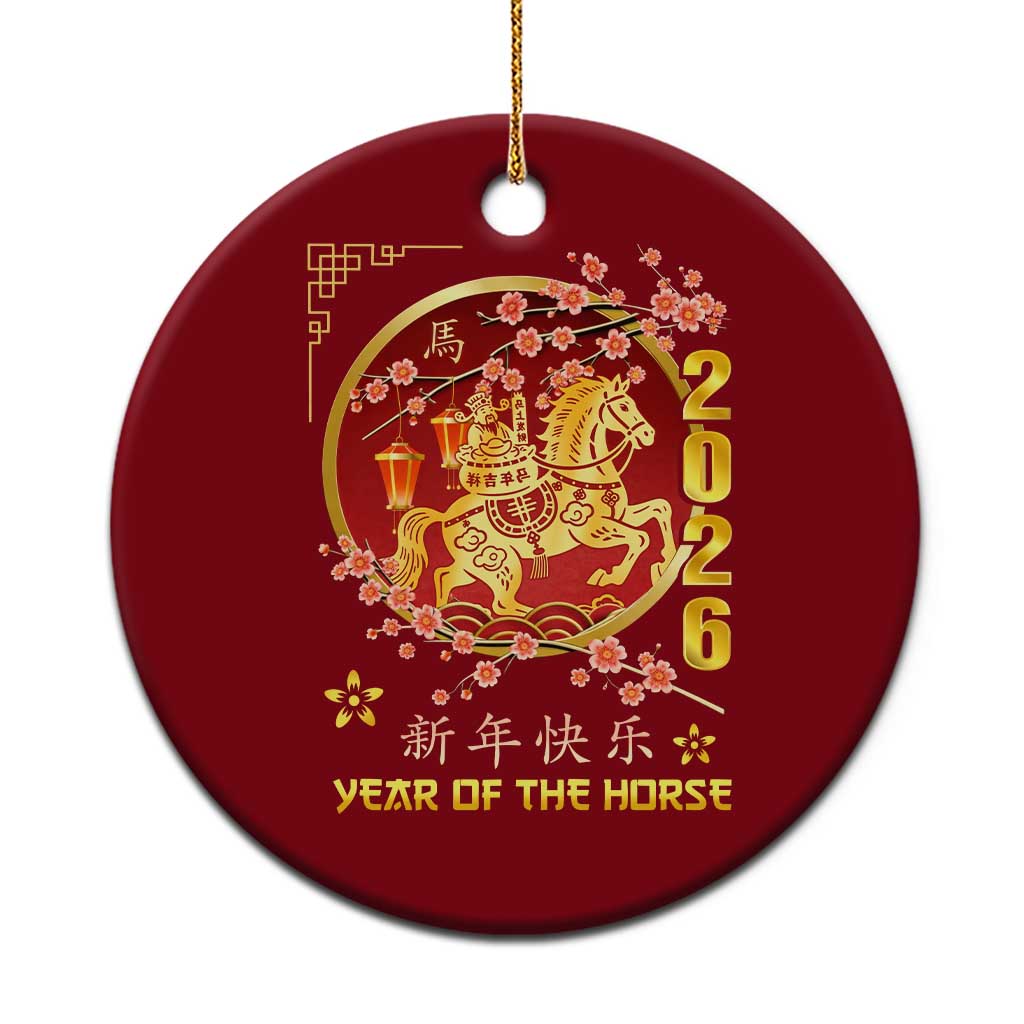 2026 Year of the Horse Lunar New Year Ceramic Ornament - Wonder Print Shop