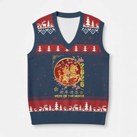 2026 Year of the Horse Lunar New Year V-Neck Knit Sweater Vest - Wonder Print Shop