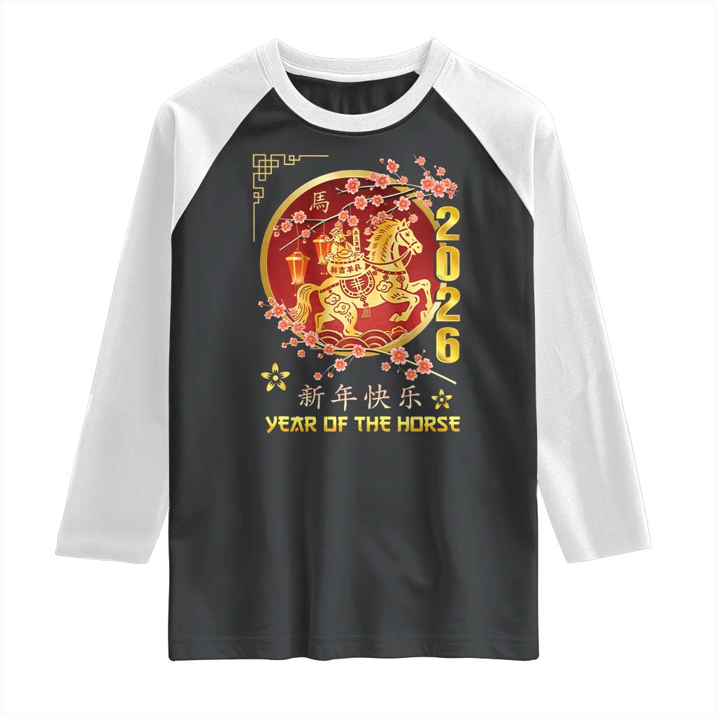 2026 Year of the Horse Lunar New Year Raglan Shirt - Wonder Print Shop