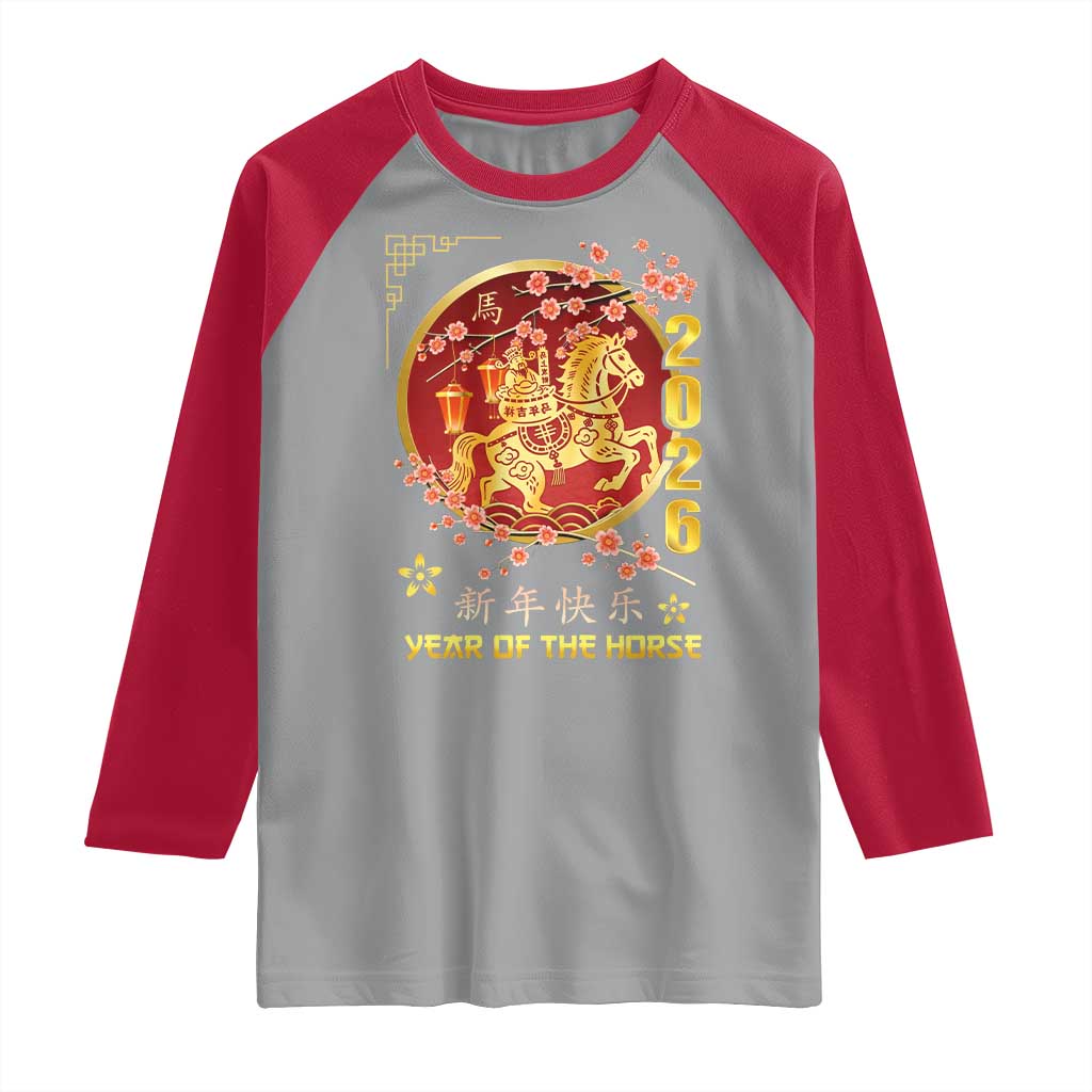 2026 Year of the Horse Lunar New Year Raglan Shirt - Wonder Print Shop