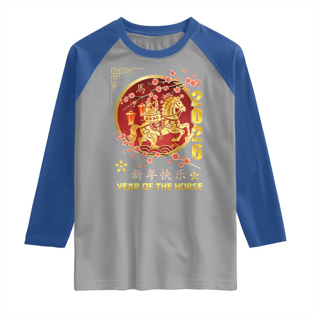 2026 Year of the Horse Lunar New Year Raglan Shirt - Wonder Print Shop