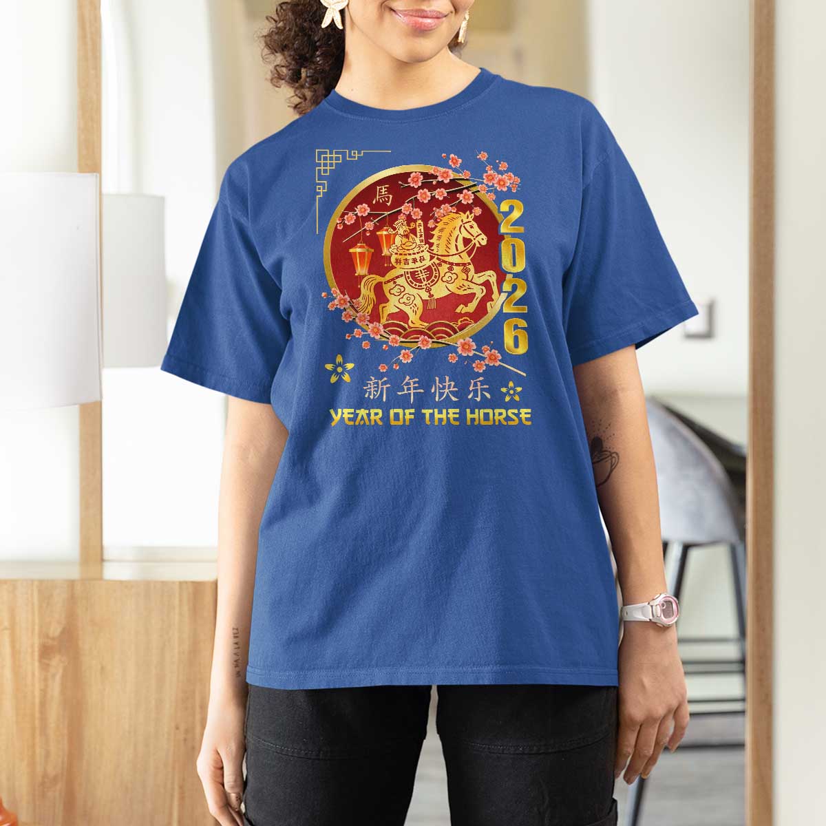 2026 Year of the Horse Lunar New Year T Shirt For Women - Wonder Print Shop