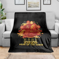 Chinese New Year 2026 Throw Blanket Year of The Horse - Wonder Print Shop