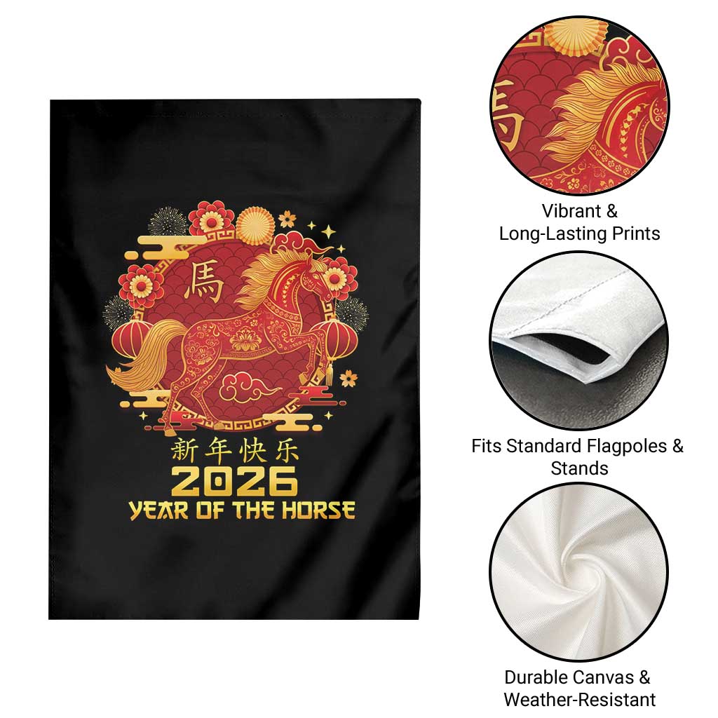 Chinese New Year 2026 Garden Flag Year of The Horse - Wonder Print Shop