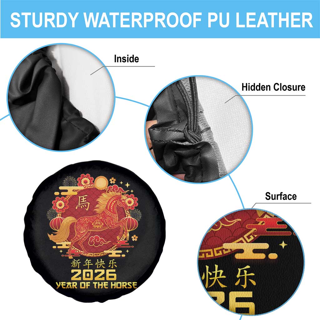 Chinese New Year 2026 Spare Tire Cover Year of The Horse - Wonder Print Shop