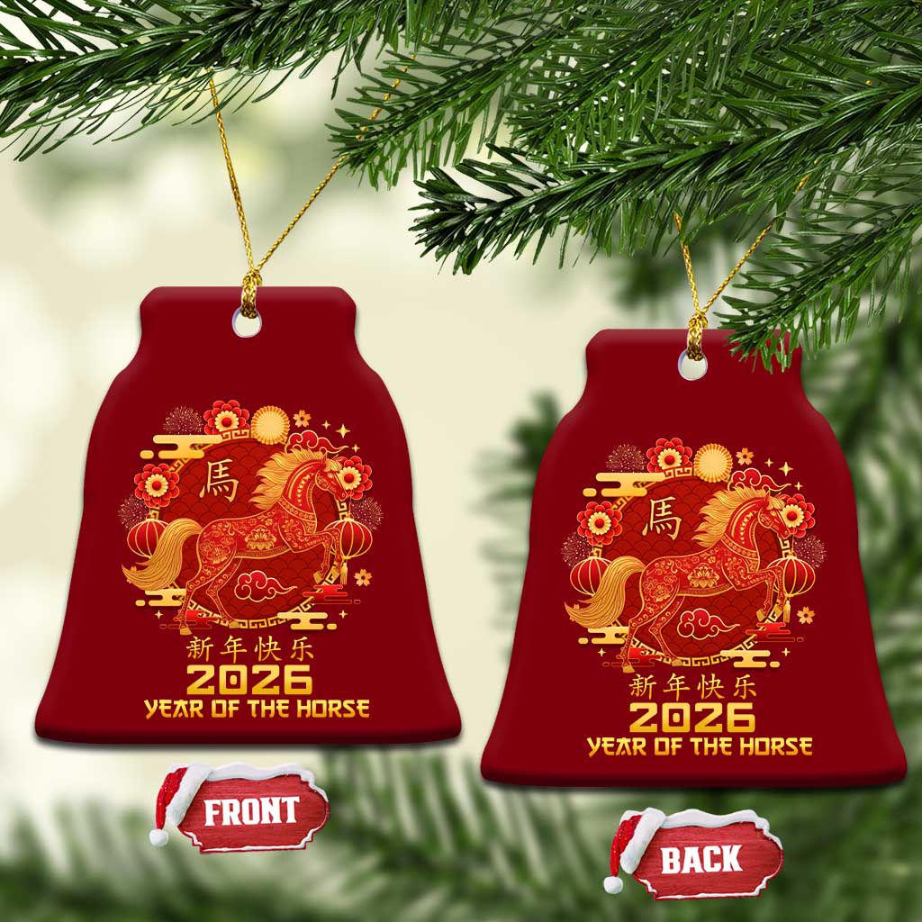 Chinese New Year 2026 Ceramic Ornament Year of The Horse - Wonder Print Shop