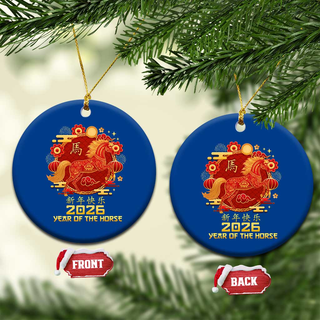Chinese New Year 2026 Ceramic Ornament Year of The Horse - Wonder Print Shop