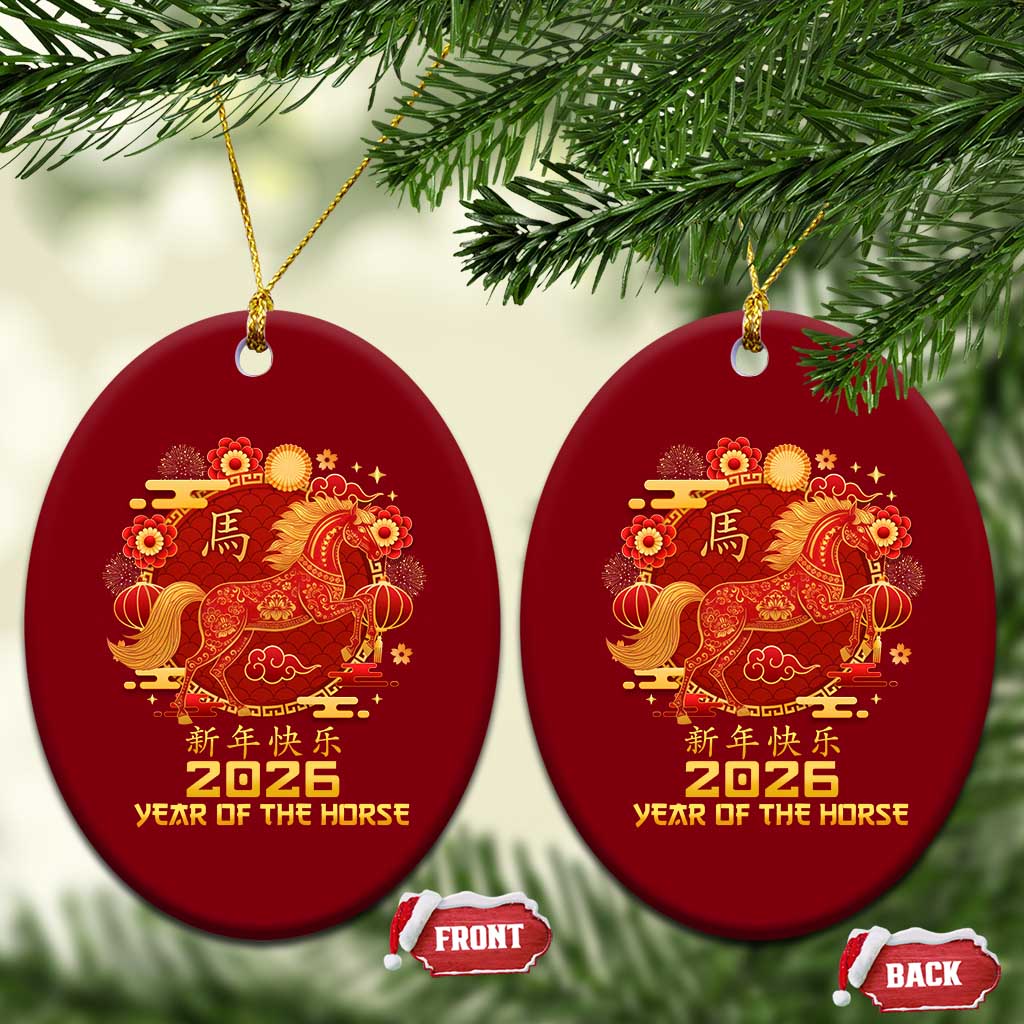 Chinese New Year 2026 Ceramic Ornament Year of The Horse - Wonder Print Shop