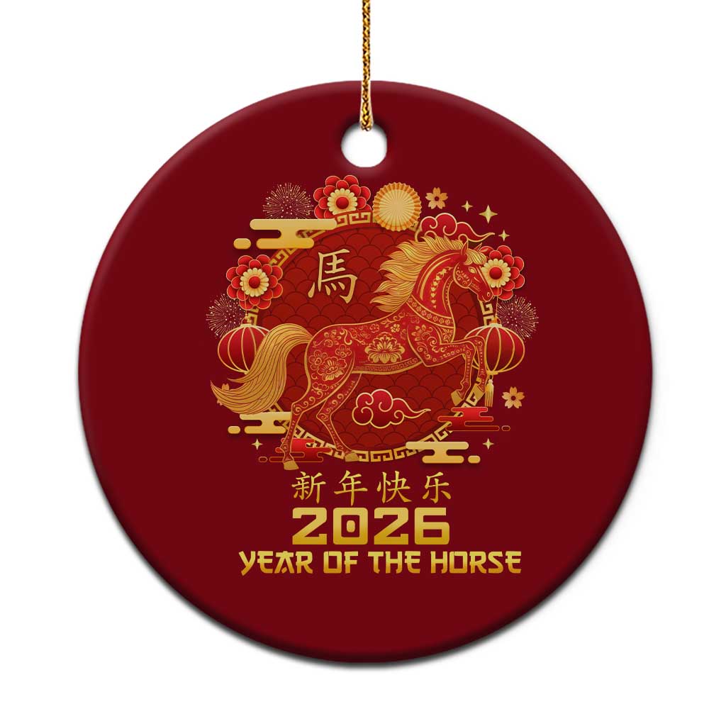 Chinese New Year 2026 Ceramic Ornament Year of The Horse - Wonder Print Shop
