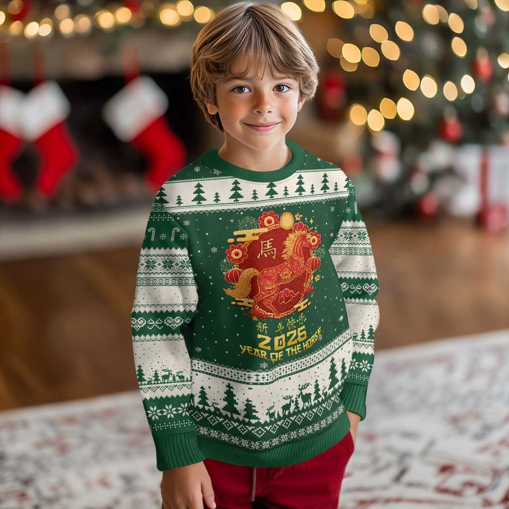 Chinese New Year 2026 Ugly Christmas Sweater Year of The Horse - Wonder Print Shop