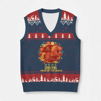 Chinese New Year 2026 V-Neck Knit Sweater Vest Year of The Horse - Wonder Print Shop