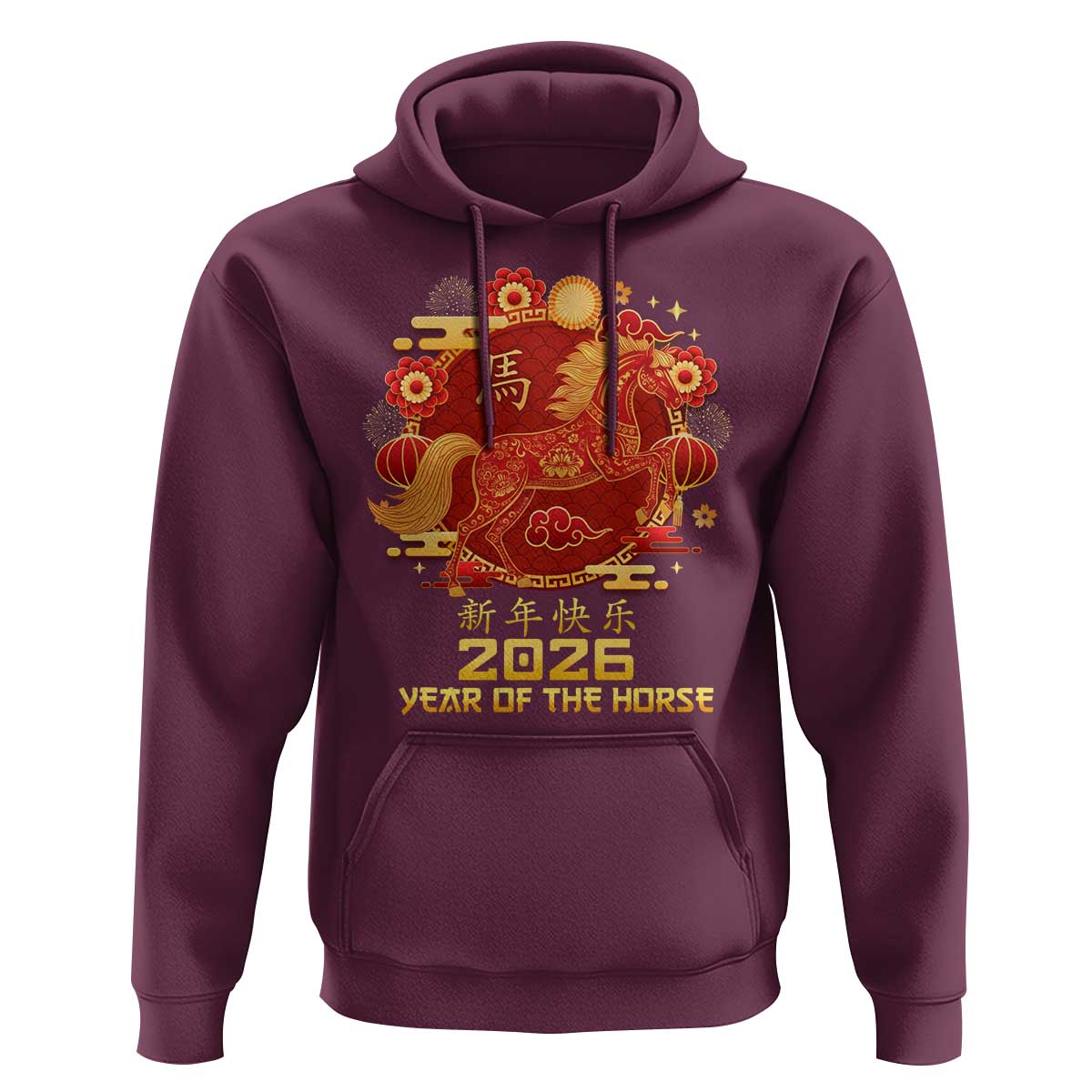 Chinese New Year 2026 Hoodie Year of The Horse - Wonder Print Shop