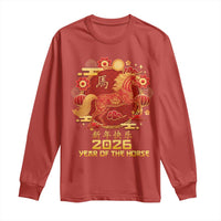 Chinese New Year 2026 Long Sleeve Shirt Year of The Horse - Wonder Print Shop