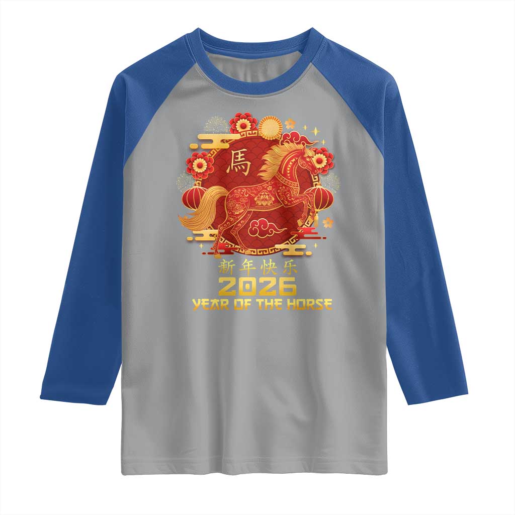 Chinese New Year 2026 Raglan Shirt Year of The Horse - Wonder Print Shop