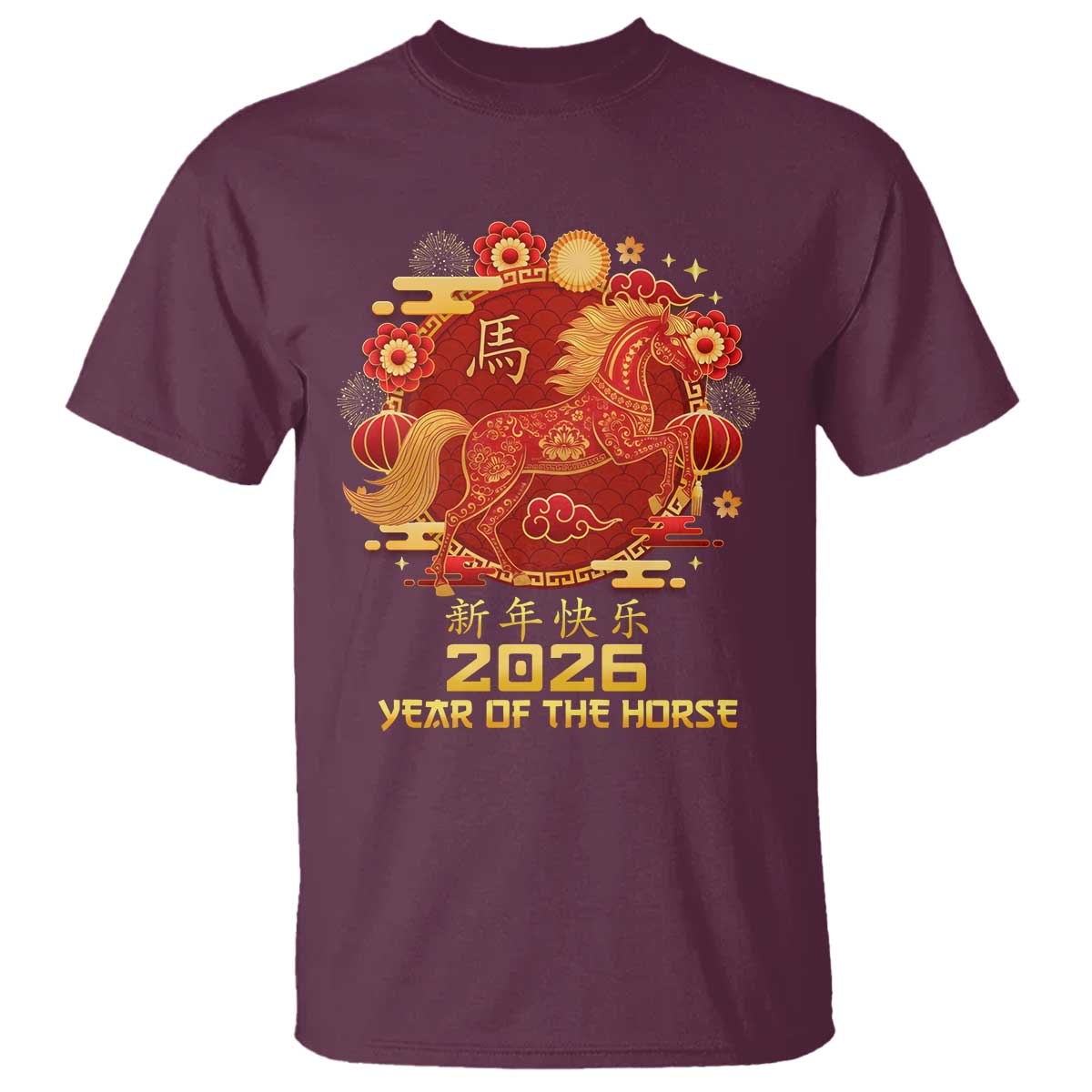 Chinese New Year 2026 T Shirt Year of The Horse - Wonder Print Shop