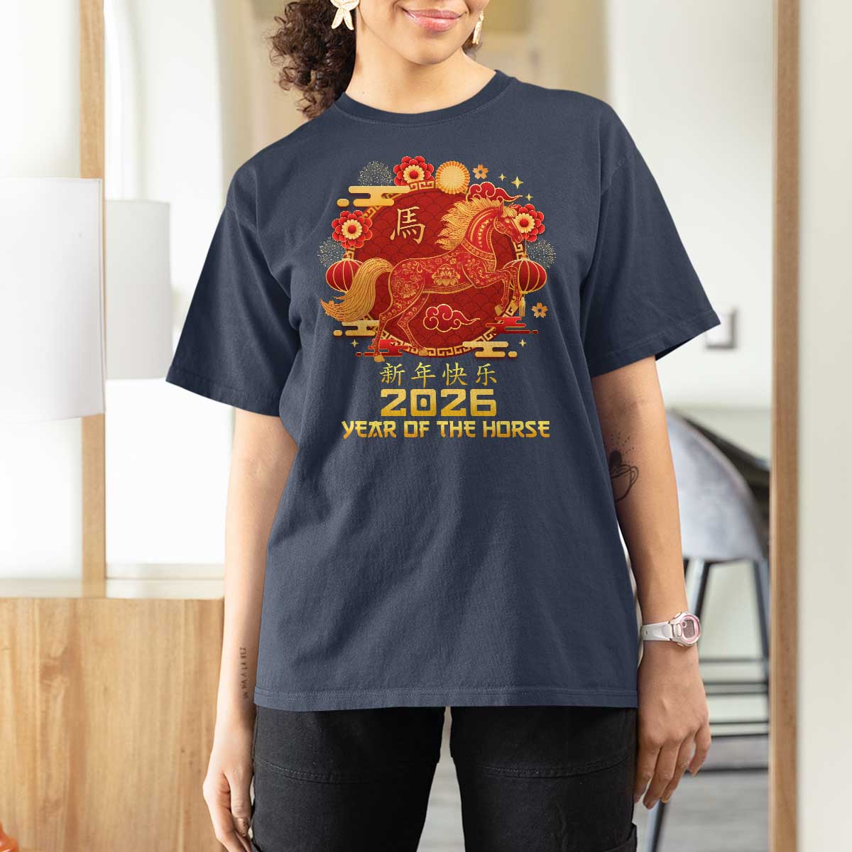 Chinese New Year 2026 T Shirt For Women Year of The Horse - Wonder Print Shop