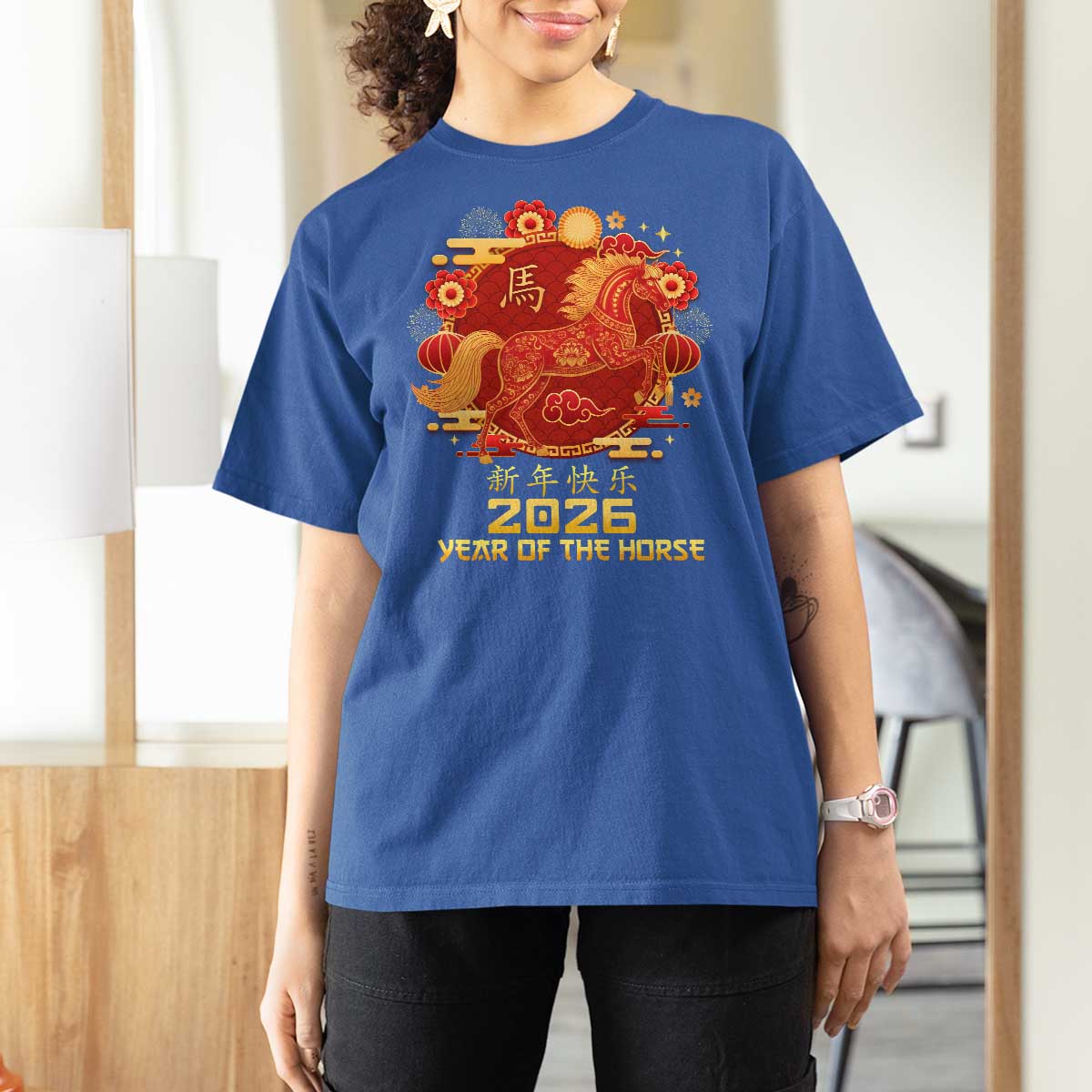 Chinese New Year 2026 T Shirt For Women Year of The Horse - Wonder Print Shop