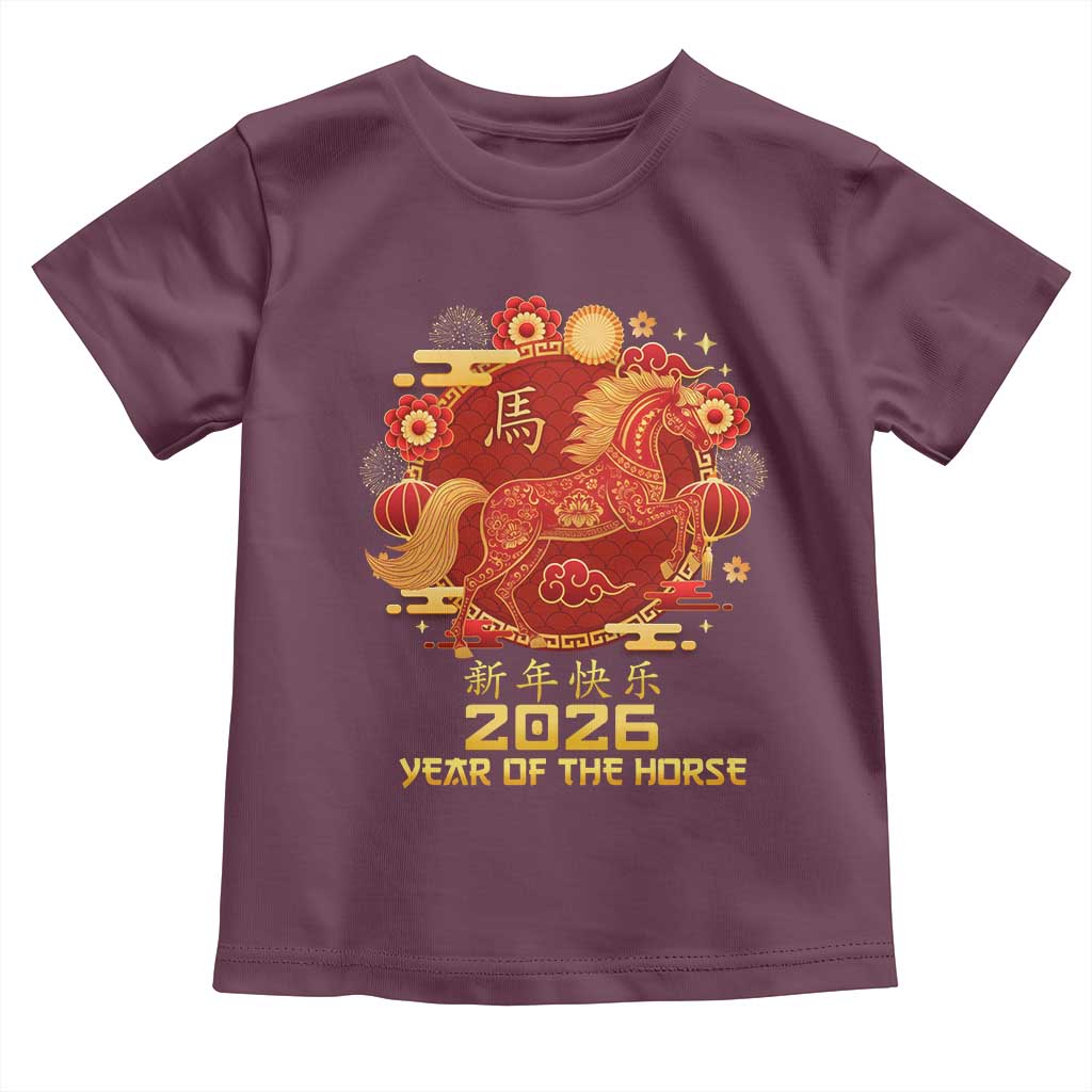 Chinese New Year 2026 Toddler T Shirt Year of The Horse - Wonder Print Shop