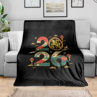 Hello 2026 Lunar New Year Throw Blanket Year of the Horse Chinese Zodiac - Wonder Print Shop