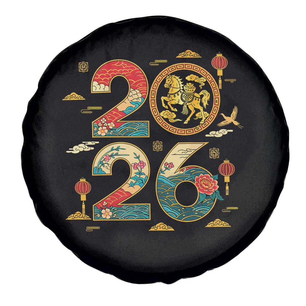 Hello 2026 Lunar New Year Spare Tire Cover Year of the Horse Chinese Zodiac - Wonder Print Shop