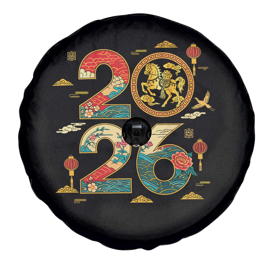 Hello 2026 Lunar New Year Spare Tire Cover Year of the Horse Chinese Zodiac - Wonder Print Shop