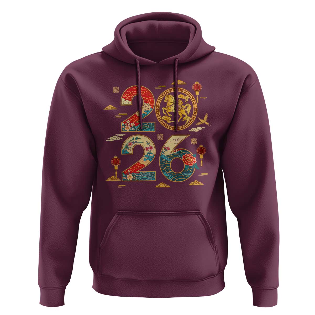 Hello 2026 Lunar New Year Hoodie Year of the Horse Chinese Zodiac - Wonder Print Shop
