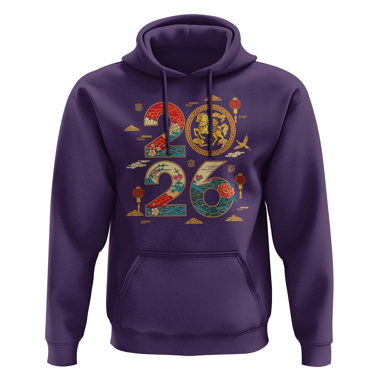 Hello 2026 Lunar New Year Hoodie Year of the Horse Chinese Zodiac - Wonder Print Shop