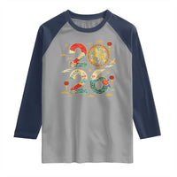 Hello 2026 Lunar New Year Raglan Shirt Year of the Horse Chinese Zodiac - Wonder Print Shop