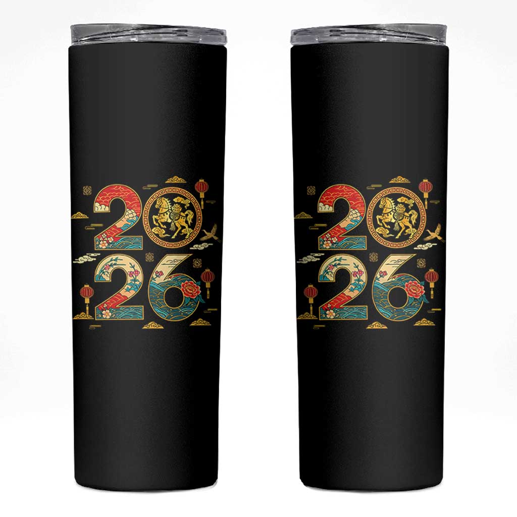 Hello 2026 Lunar New Year Skinny Tumbler Year of the Horse Chinese Zodiac - Wonder Print Shop