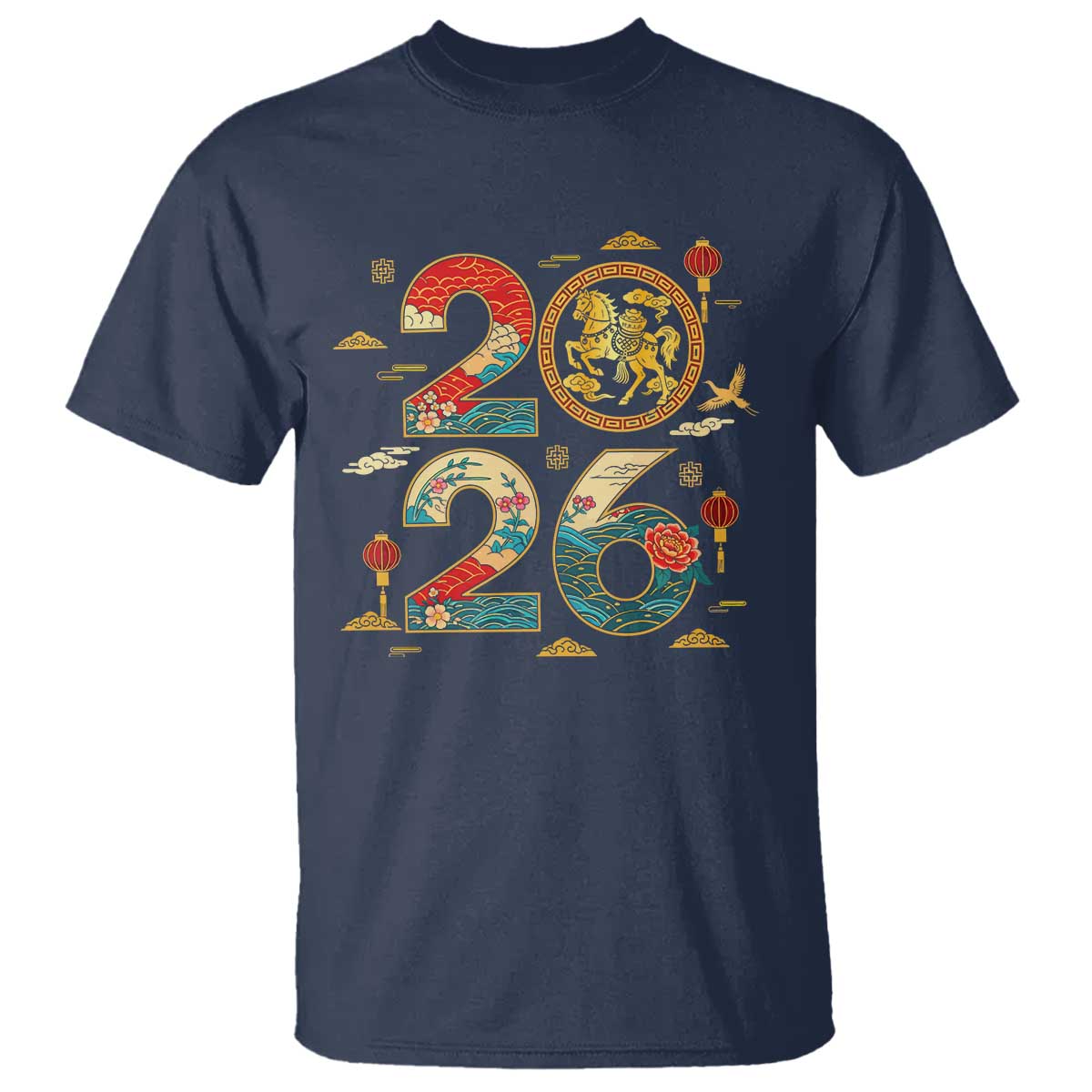 Hello 2026 Lunar New Year T Shirt Year of the Horse Chinese Zodiac - Wonder Print Shop