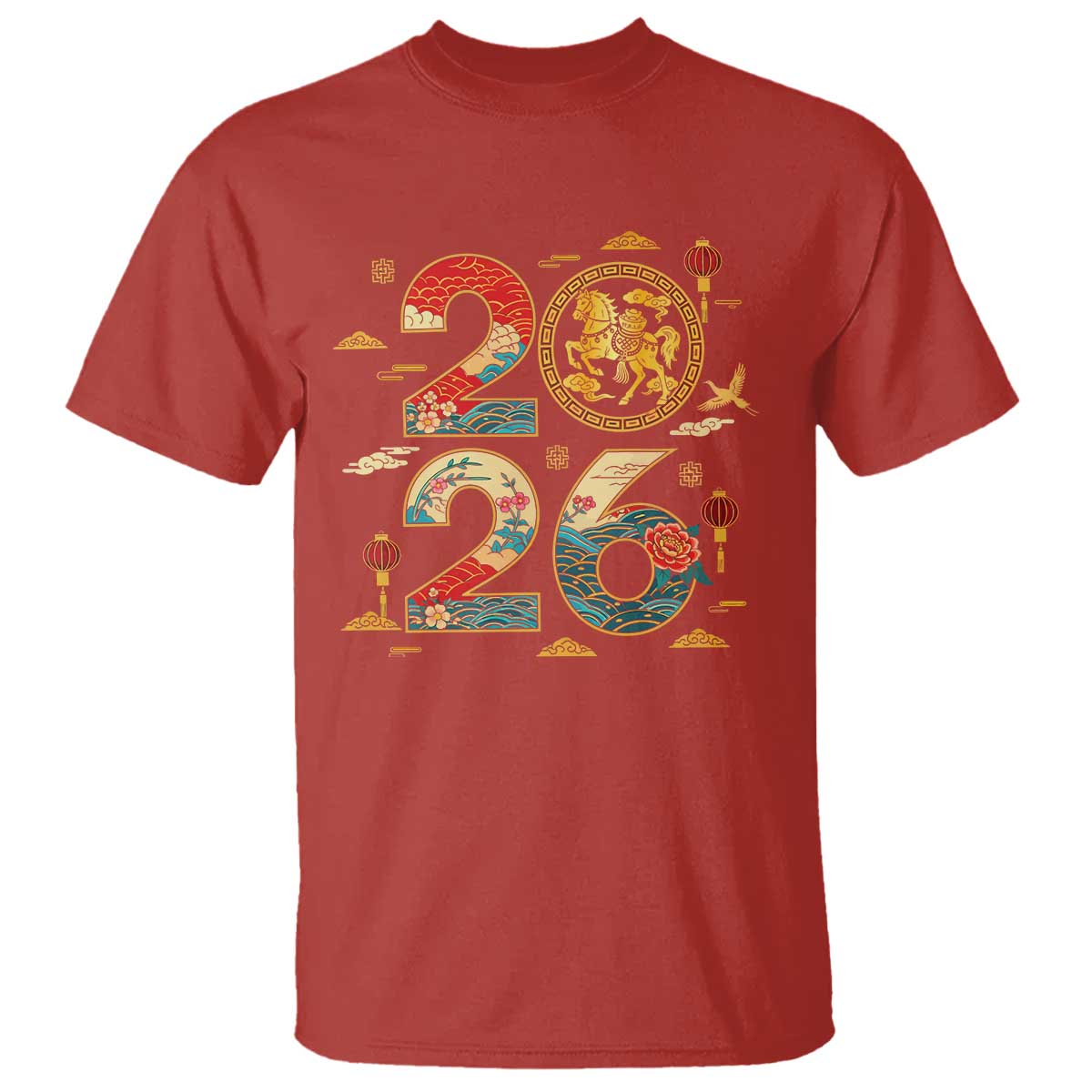 Hello 2026 Lunar New Year T Shirt Year of the Horse Chinese Zodiac - Wonder Print Shop