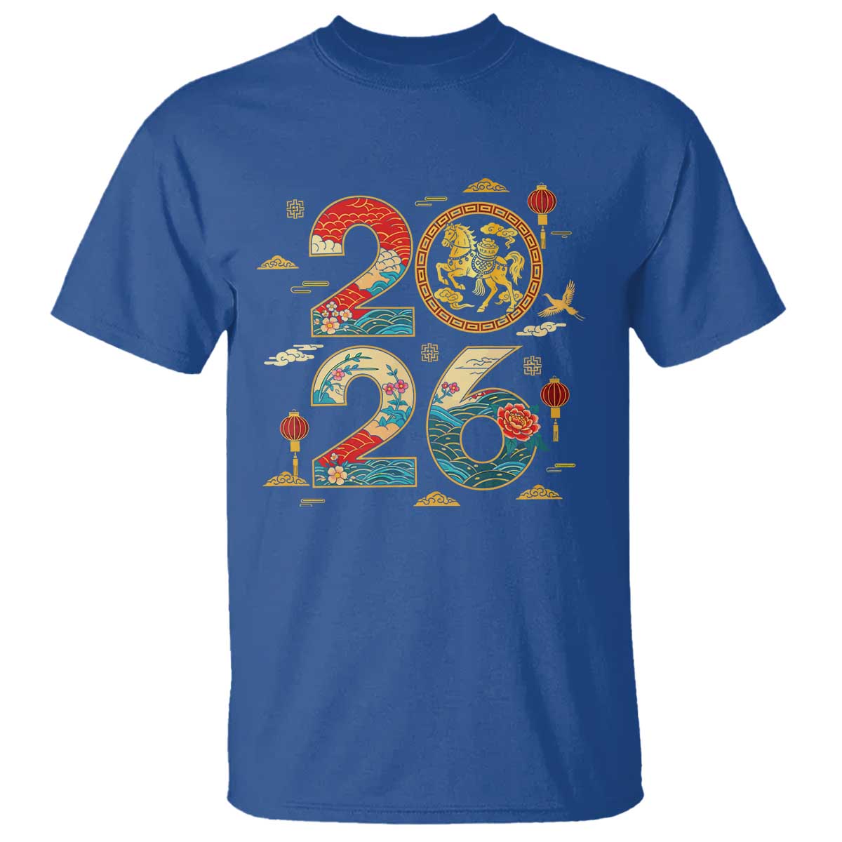 Hello 2026 Lunar New Year T Shirt Year of the Horse Chinese Zodiac - Wonder Print Shop