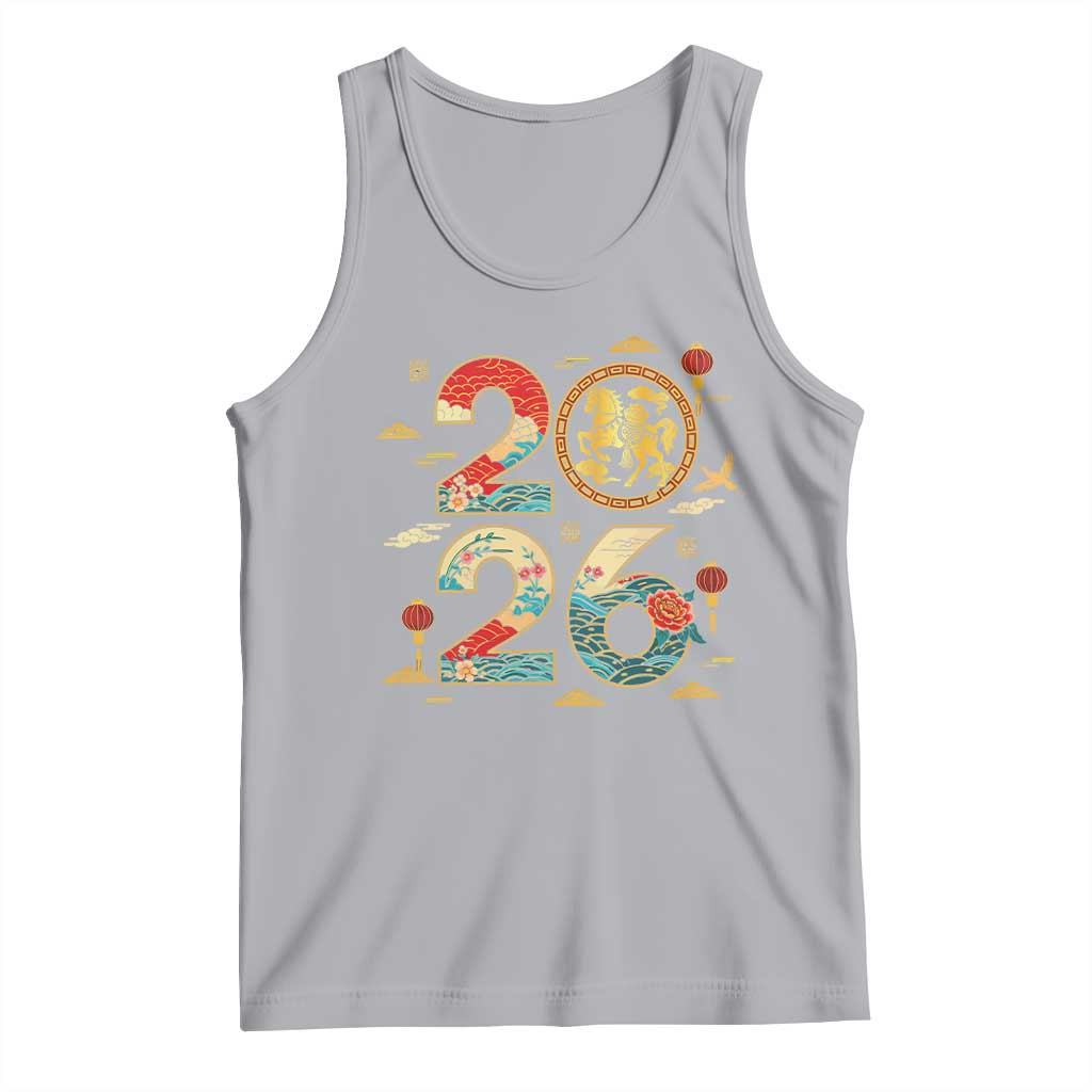 Hello 2026 Lunar New Year Tank Top Year of the Horse Chinese Zodiac - Wonder Print Shop