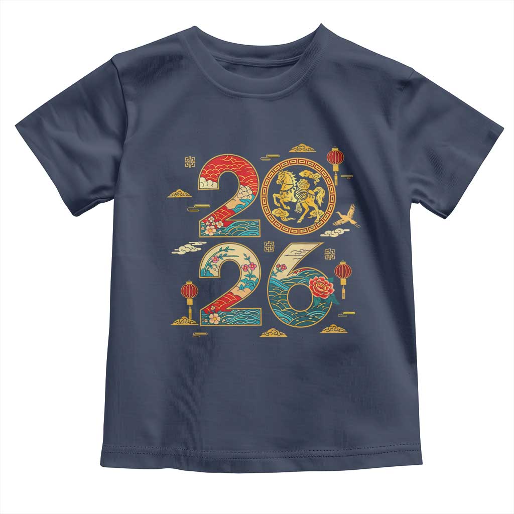 Hello 2026 Lunar New Year Toddler T Shirt Year of the Horse Chinese Zodiac - Wonder Print Shop