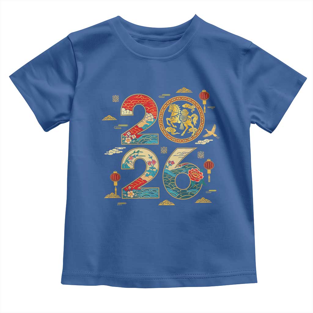Hello 2026 Lunar New Year Toddler T Shirt Year of the Horse Chinese Zodiac - Wonder Print Shop