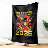 Chinese New Year 2026 Throw Blanket LYE Year of The Horse - Wonder Print Shop