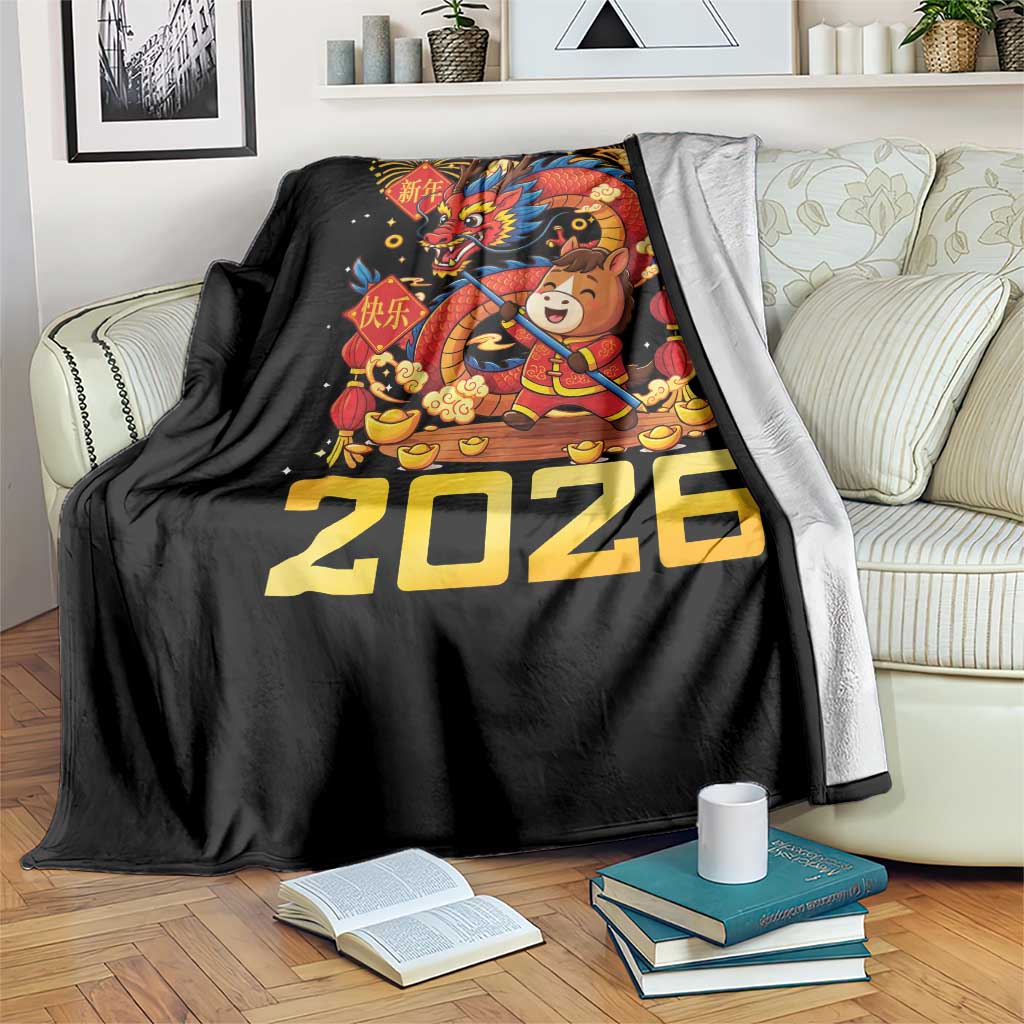 Chinese New Year 2026 Throw Blanket LYE Year of The Horse - Wonder Print Shop