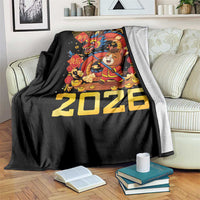 Chinese New Year 2026 Throw Blanket LYE Year of The Horse - Wonder Print Shop