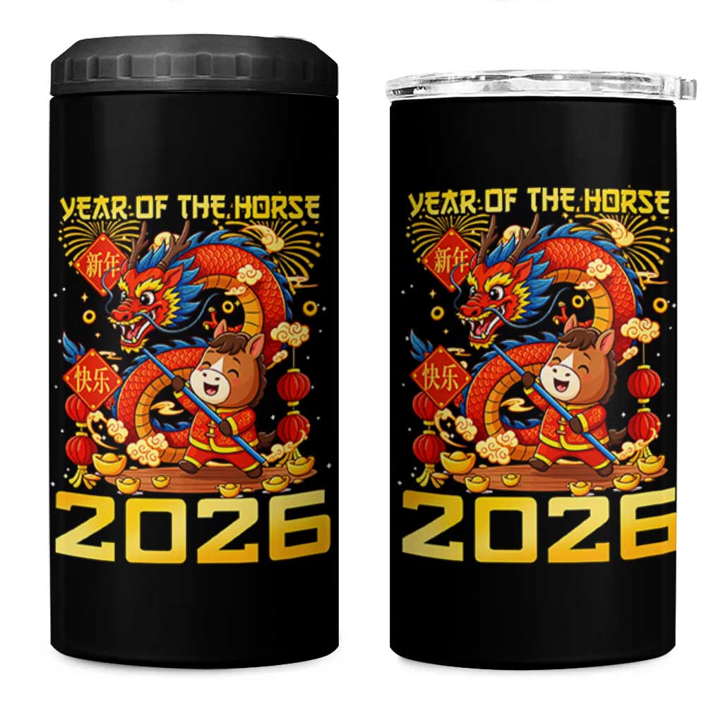 Chinese New Year 2026 4 in 1 Can Cooler Tumbler LYE Year of The Horse - Wonder Print Shop