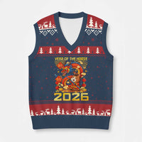 Chinese New Year 2026 V-Neck Knit Sweater Vest LYE Year of The Horse - Wonder Print Shop