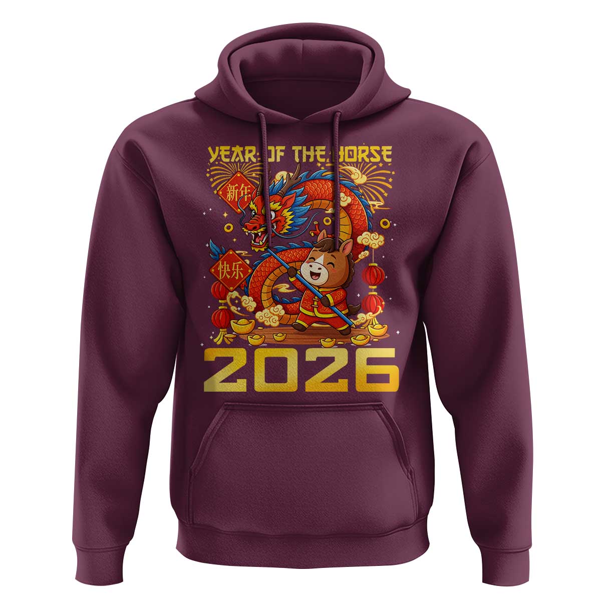 Chinese New Year 2026 Hoodie LYE Year of The Horse - Wonder Print Shop