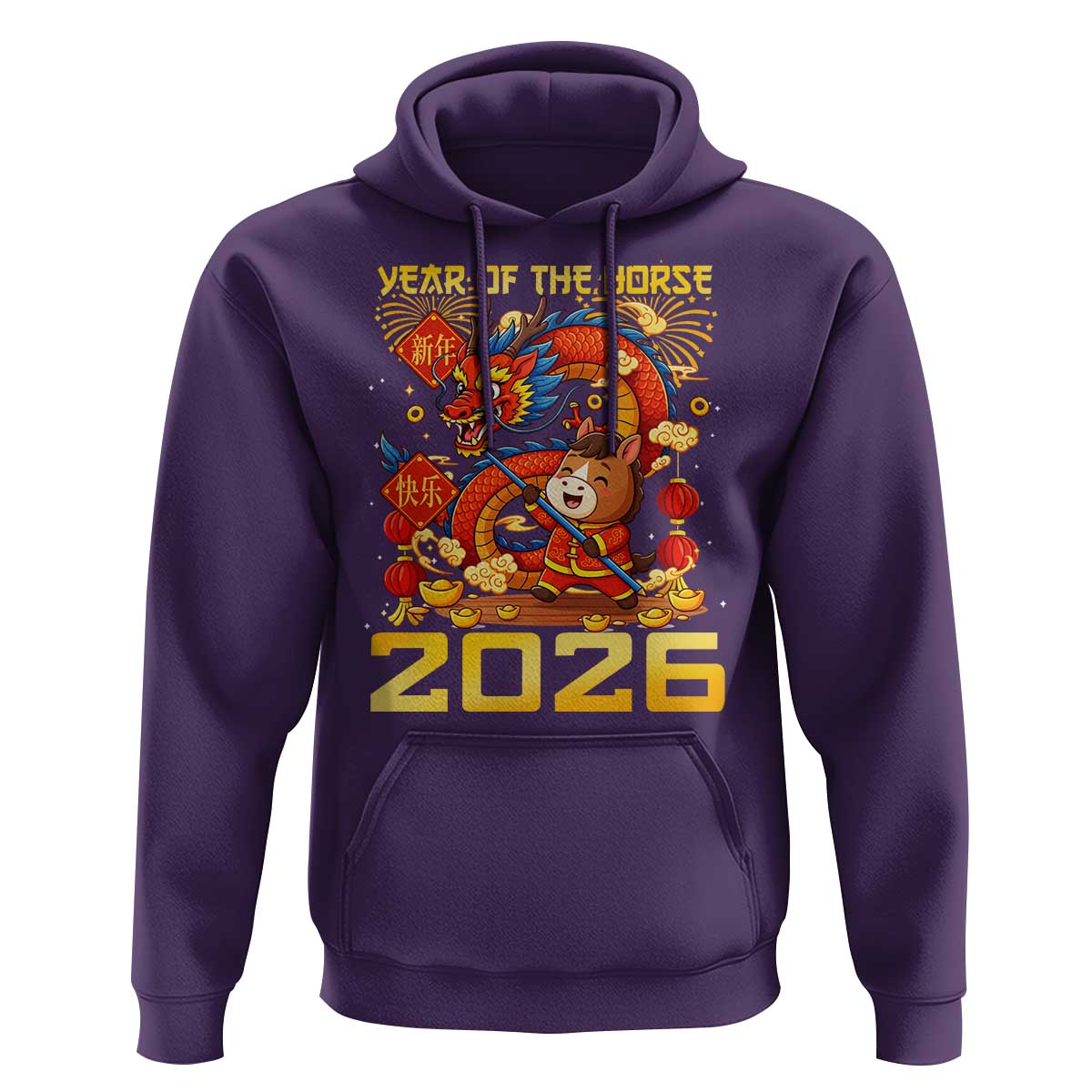 Chinese New Year 2026 Hoodie LYE Year of The Horse - Wonder Print Shop