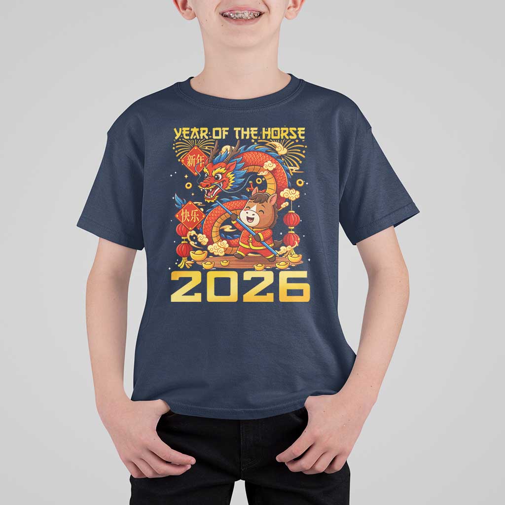 Chinese New Year 2026 T Shirt For Kid LYE Year of The Horse - Wonder Print Shop