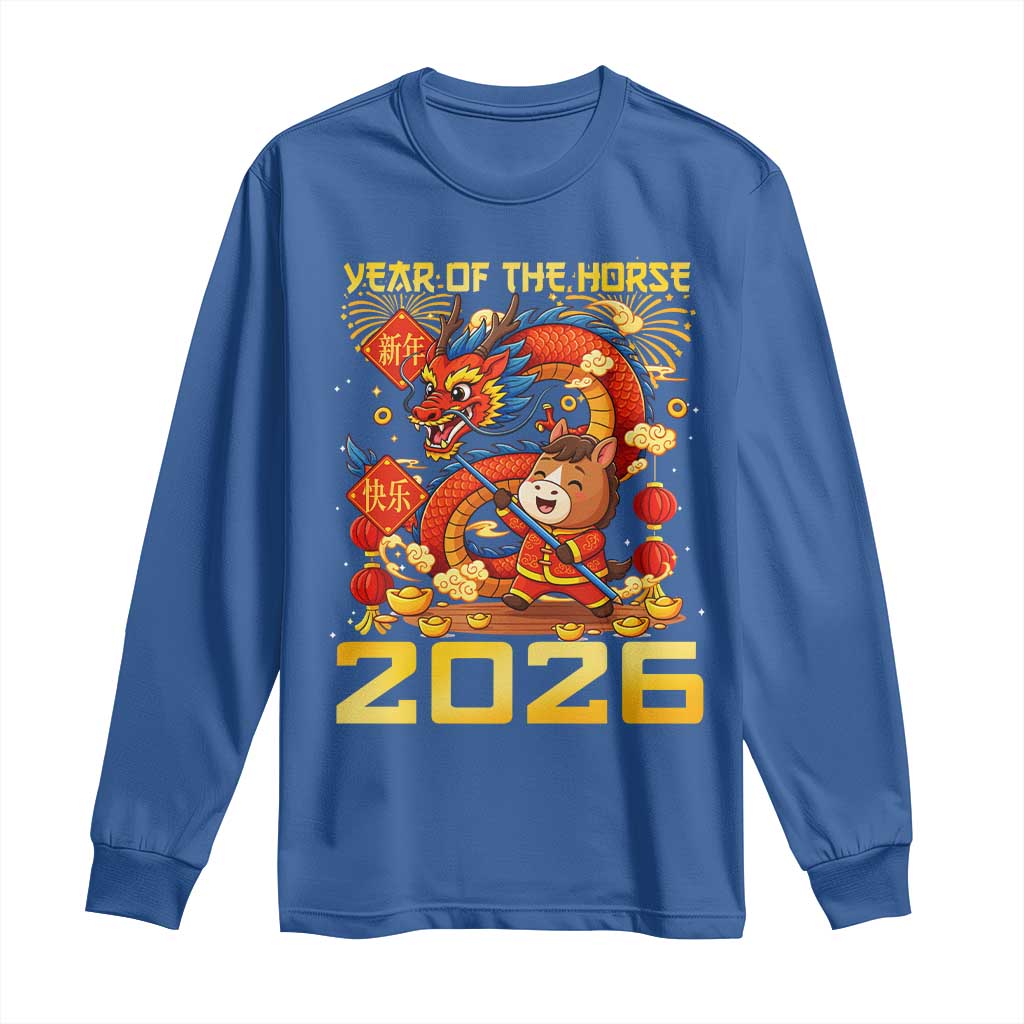 Chinese New Year 2026 Long Sleeve Shirt LYE Year of The Horse - Wonder Print Shop