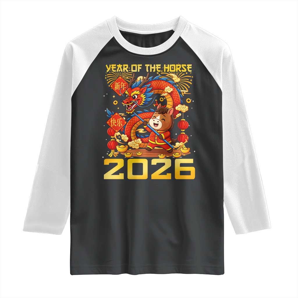 Chinese New Year 2026 Raglan Shirt LYE Year of The Horse - Wonder Print Shop